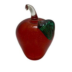 Mount St Helens Apple Glass Art Ash Paperweight 3.75" Vintage Teacher Gift! 1993